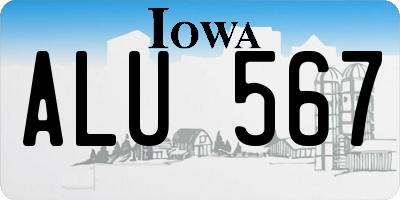 IA license plate ALU567