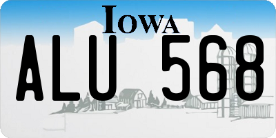 IA license plate ALU568