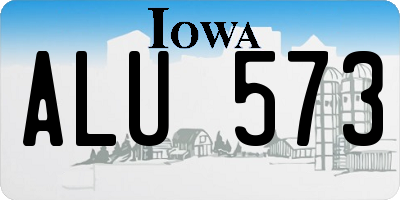 IA license plate ALU573