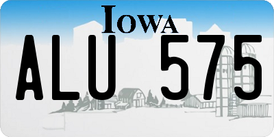 IA license plate ALU575