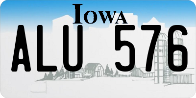 IA license plate ALU576