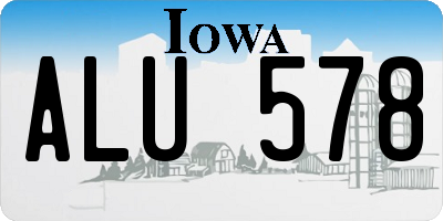 IA license plate ALU578