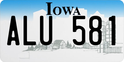 IA license plate ALU581