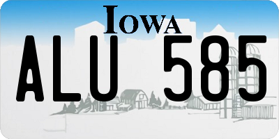 IA license plate ALU585