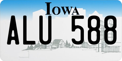 IA license plate ALU588