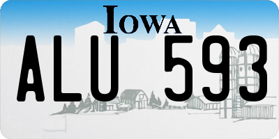 IA license plate ALU593