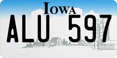 IA license plate ALU597