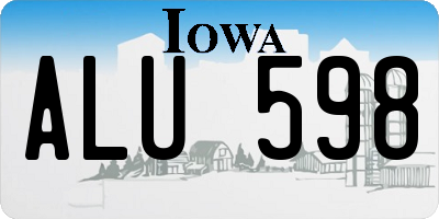 IA license plate ALU598