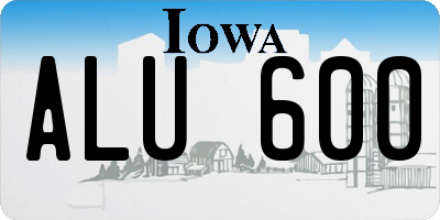 IA license plate ALU600