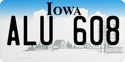 IA license plate ALU608