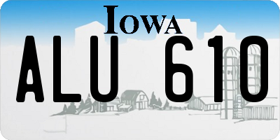 IA license plate ALU610
