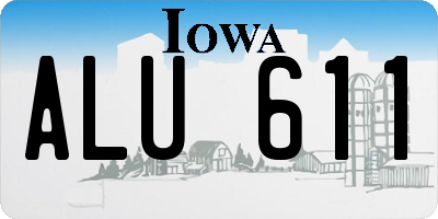 IA license plate ALU611