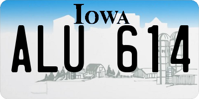 IA license plate ALU614
