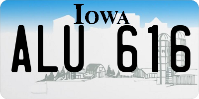 IA license plate ALU616