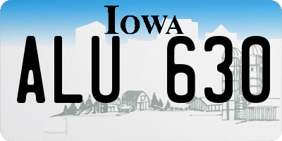 IA license plate ALU630