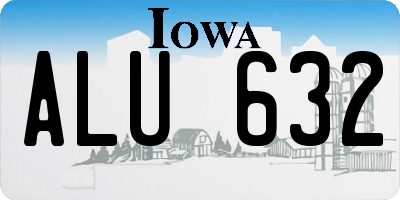 IA license plate ALU632