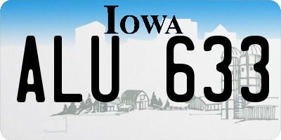 IA license plate ALU633
