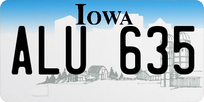 IA license plate ALU635