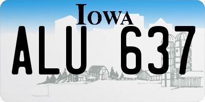 IA license plate ALU637