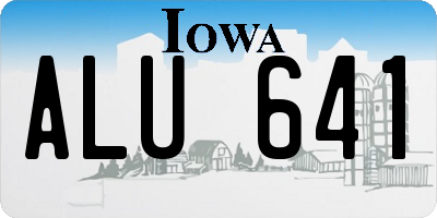 IA license plate ALU641