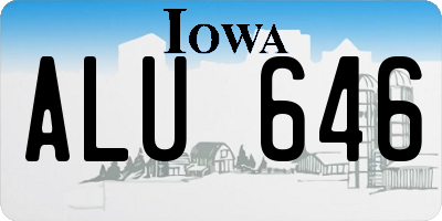 IA license plate ALU646