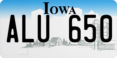 IA license plate ALU650