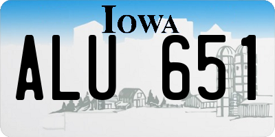 IA license plate ALU651