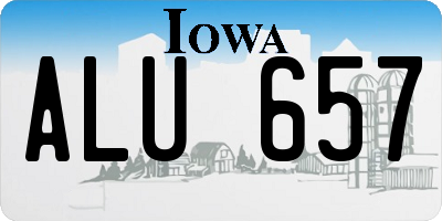 IA license plate ALU657