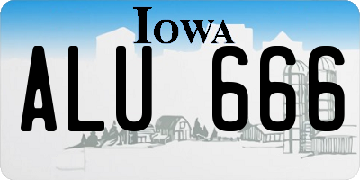 IA license plate ALU666