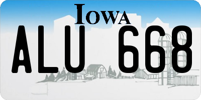 IA license plate ALU668