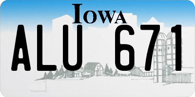 IA license plate ALU671
