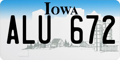 IA license plate ALU672