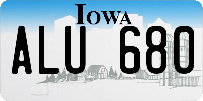 IA license plate ALU680