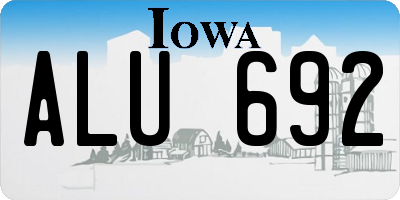 IA license plate ALU692