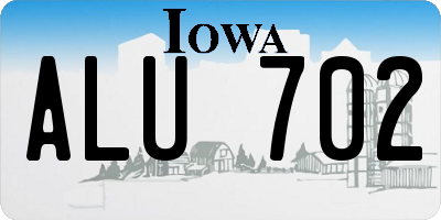 IA license plate ALU702