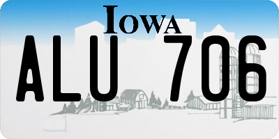 IA license plate ALU706