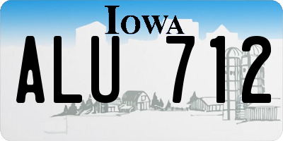 IA license plate ALU712