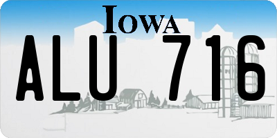 IA license plate ALU716