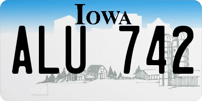 IA license plate ALU742
