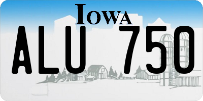 IA license plate ALU750