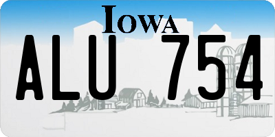 IA license plate ALU754