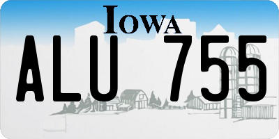 IA license plate ALU755