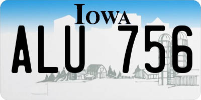 IA license plate ALU756