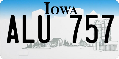 IA license plate ALU757