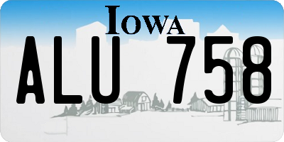 IA license plate ALU758