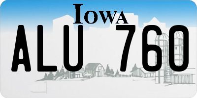 IA license plate ALU760