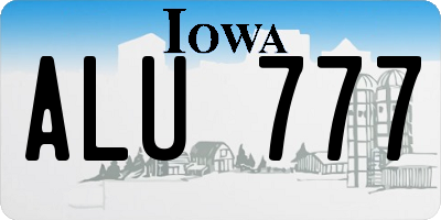 IA license plate ALU777