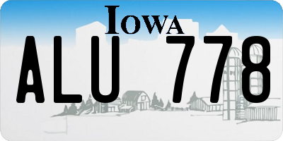IA license plate ALU778