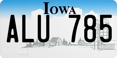 IA license plate ALU785