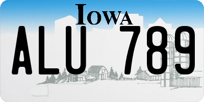IA license plate ALU789